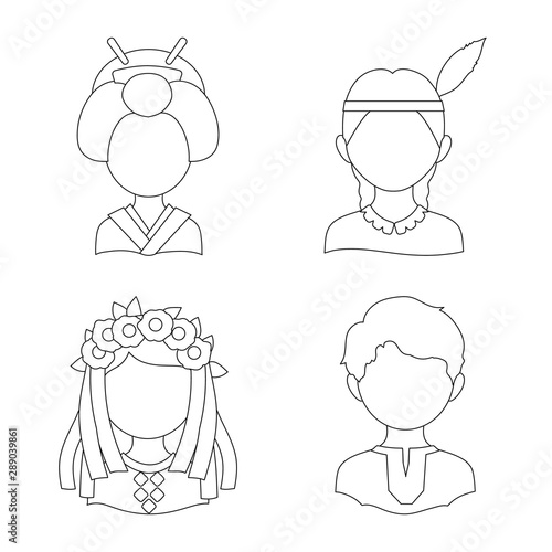 Vector design of imitator and resident sign. Collection of imitator and culture vector icon for stock.