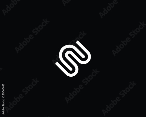 Creative and Minimalist Letter CB BC Logo Design Icon, Editable in Vector Format in Black and White Color