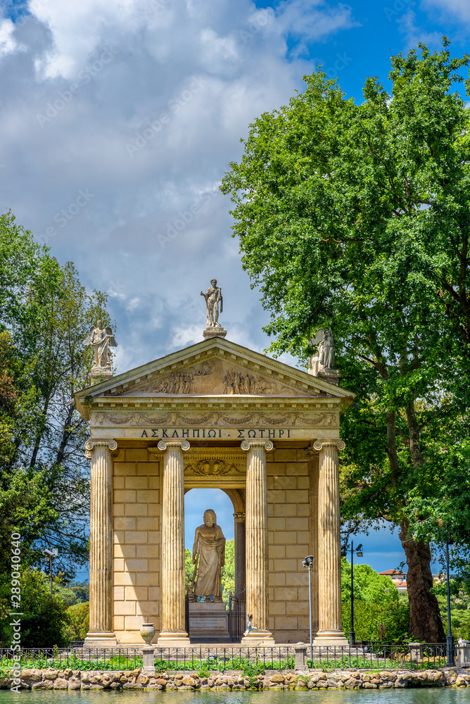 Temple of Asclepius or Tempio di Esculapio at Park of Villa Borghese in Rome Temple of Asclepius or Tempio di Esculapio at Park of Villa Borghese in Rome