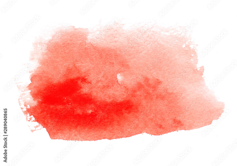 Abstract red watercolor background hand painted. 