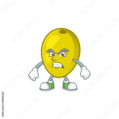 Scream olive cartoon character on white background