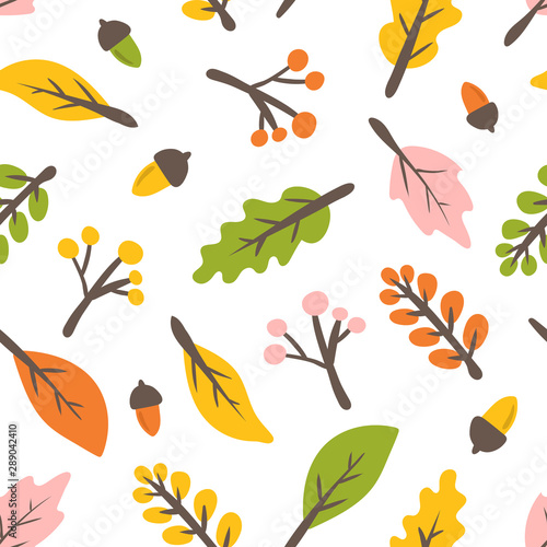 Autumn leaves seamless patt...