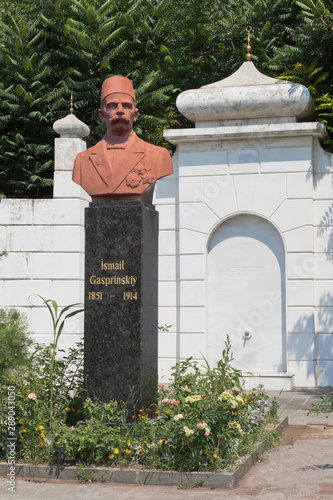 Bust of Ismail Gasprinsky on Lenin Street in the city of Bakhchisarai, Crimea photo