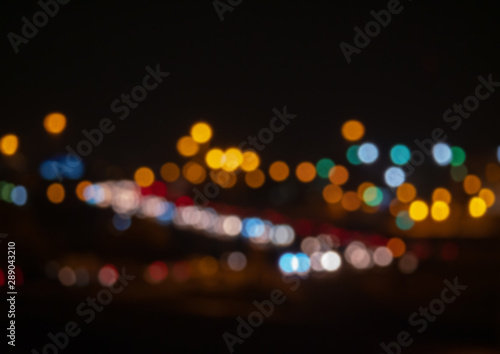 Bokeh from traffic car lights, Saudi Arabia © hyserb