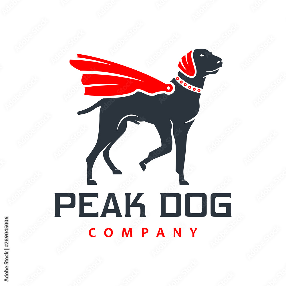 superhero dog animal logo design