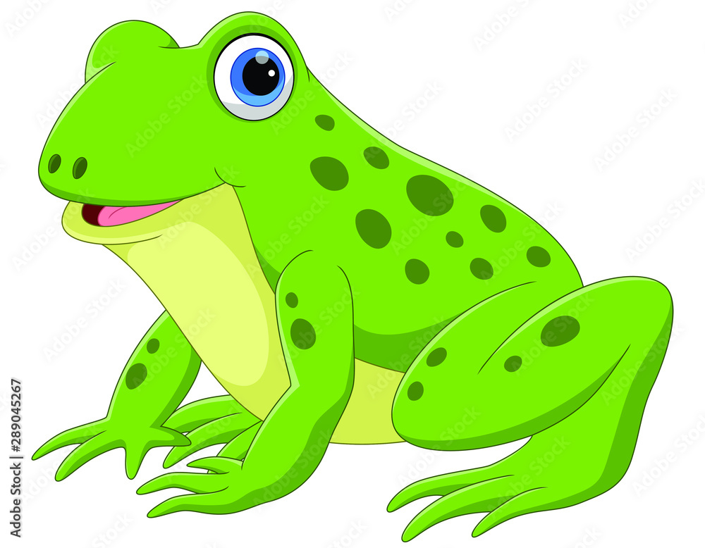 Naklejka premium Vector illustration of cute frog cartoon isolated on white background