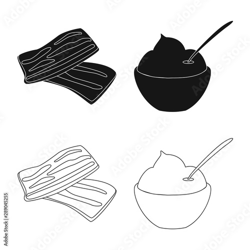 Vector illustration of taste and product symbol. Set of taste and cooking stock symbol for web.
