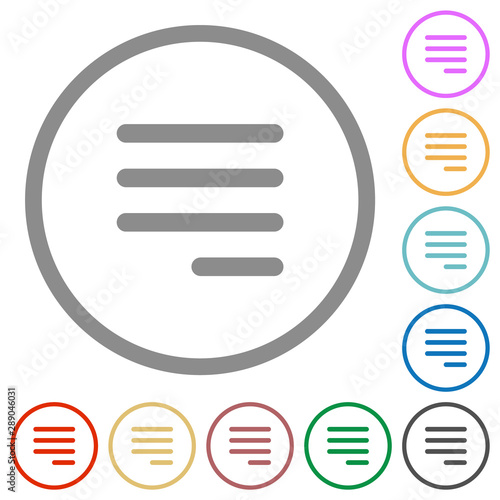 Text align justify last row right flat icons with outlines