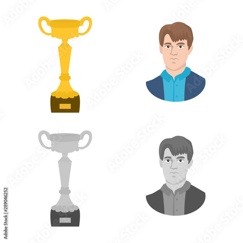 Vector illustration of checkmate and thin icon. Set of checkmate and target vector icon for stock.
