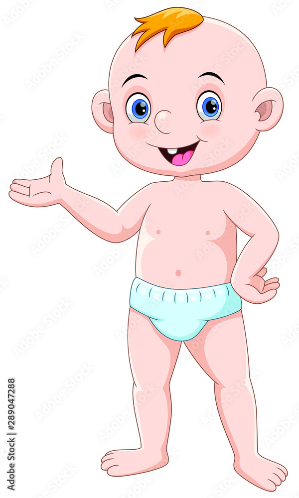 Cute cartoon baby isolated on white background Cute cartoon baby isolated on white background