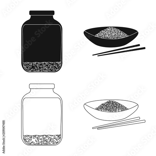 Vector illustration of crop and ecological symbol. Collection of crop and cooking stock vector illustration.