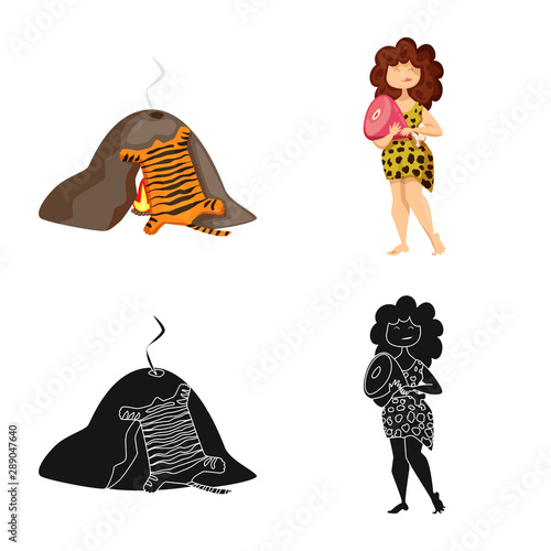 Vector illustration of evolution and prehistory icon. Set of evolution and development stock vector illustration.