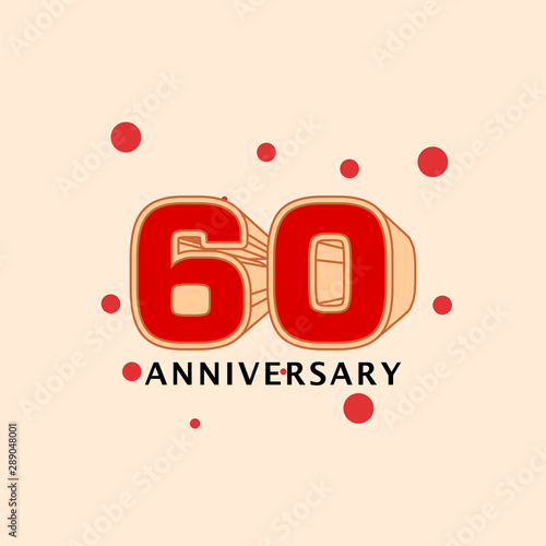 60 Years Anniversary Vector Template Design Illustration