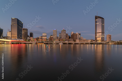 Brisbane skyline in the early evening 