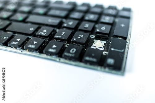 close up of dirty computer keyboard