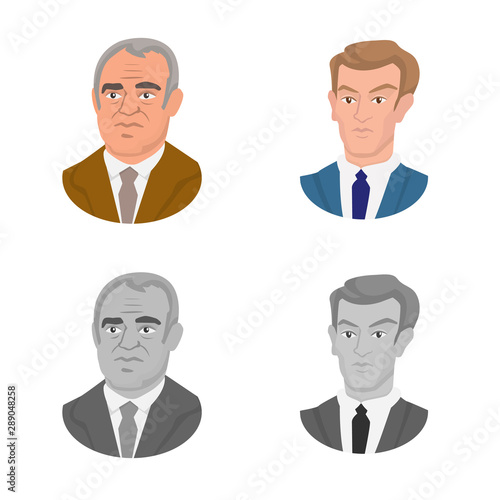 Vector illustration of checkmate and thin symbol. Set of checkmate and target vector icon for stock.