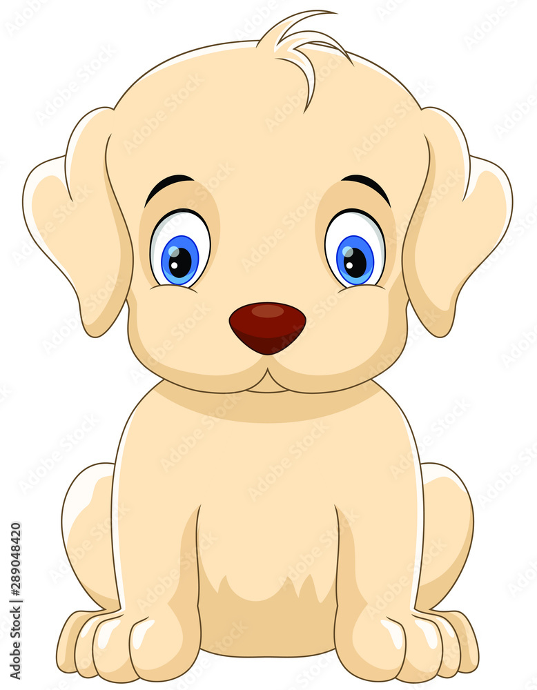 Obraz premium Vector illustrator of cute little dog cartoon isolated on white background