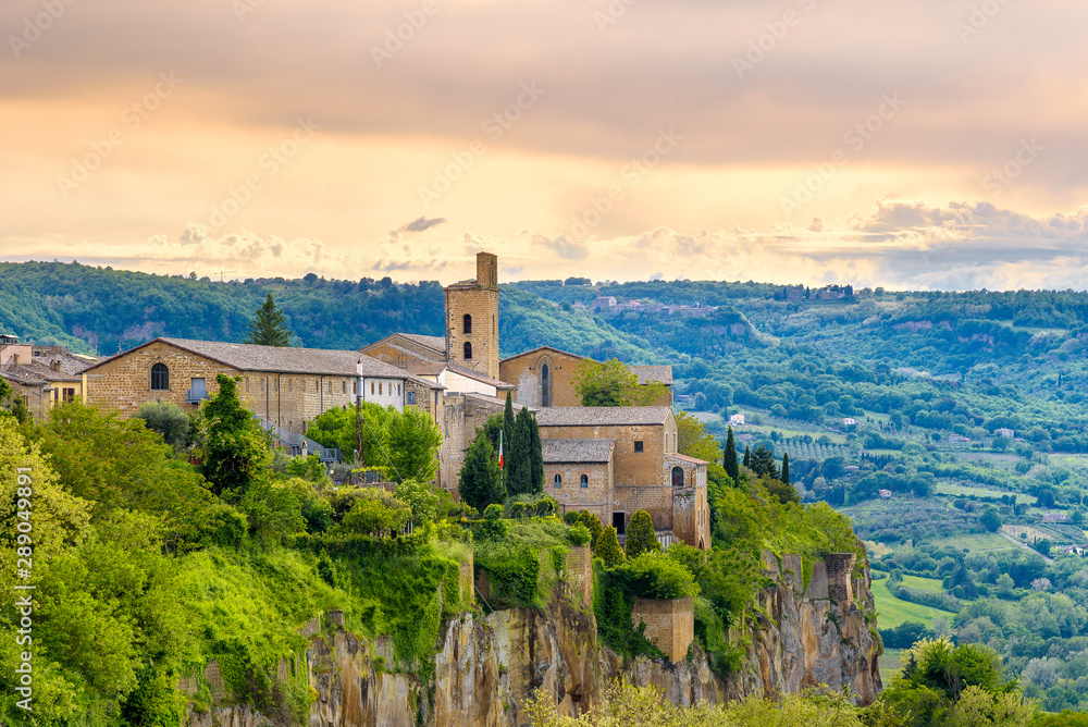 Amazing landscape with old town of Orvieto, Italy