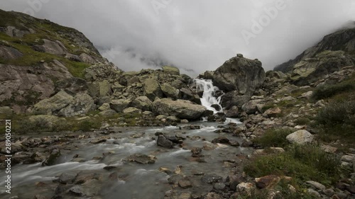 Timelapse on a cloudy day at the Steingletscher in Switzerland photo