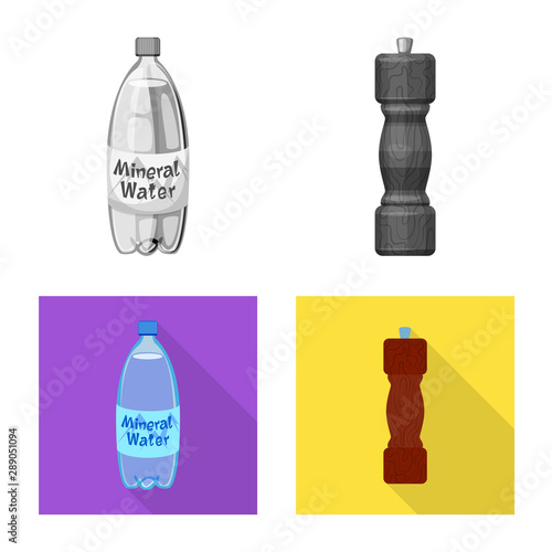 Vector design of cooking and sea sign. Set of cooking and baking vector icon for stock.