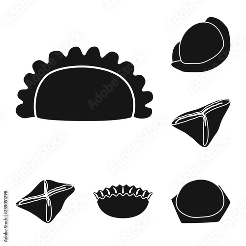 Isolated object of cuisine and appetizer symbol. Collection of cuisine and food stock vector illustration.