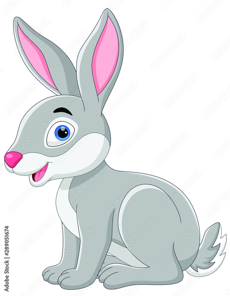 Obraz premium Vector illustration of Cute little bunny isolated on white background