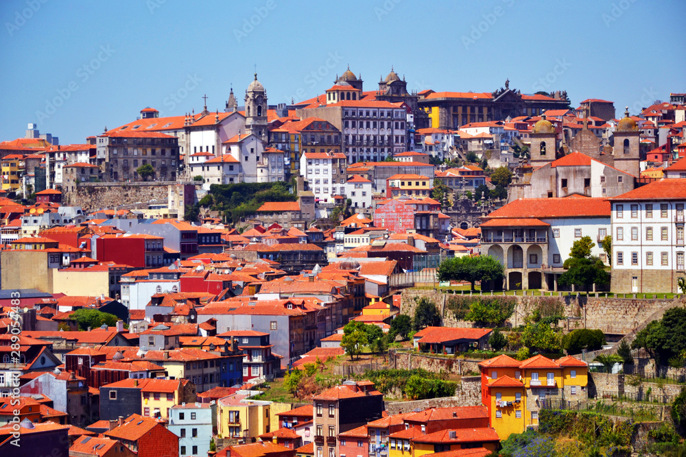 Porto, Portugal - August 20th 2015 : Global view of the city center.