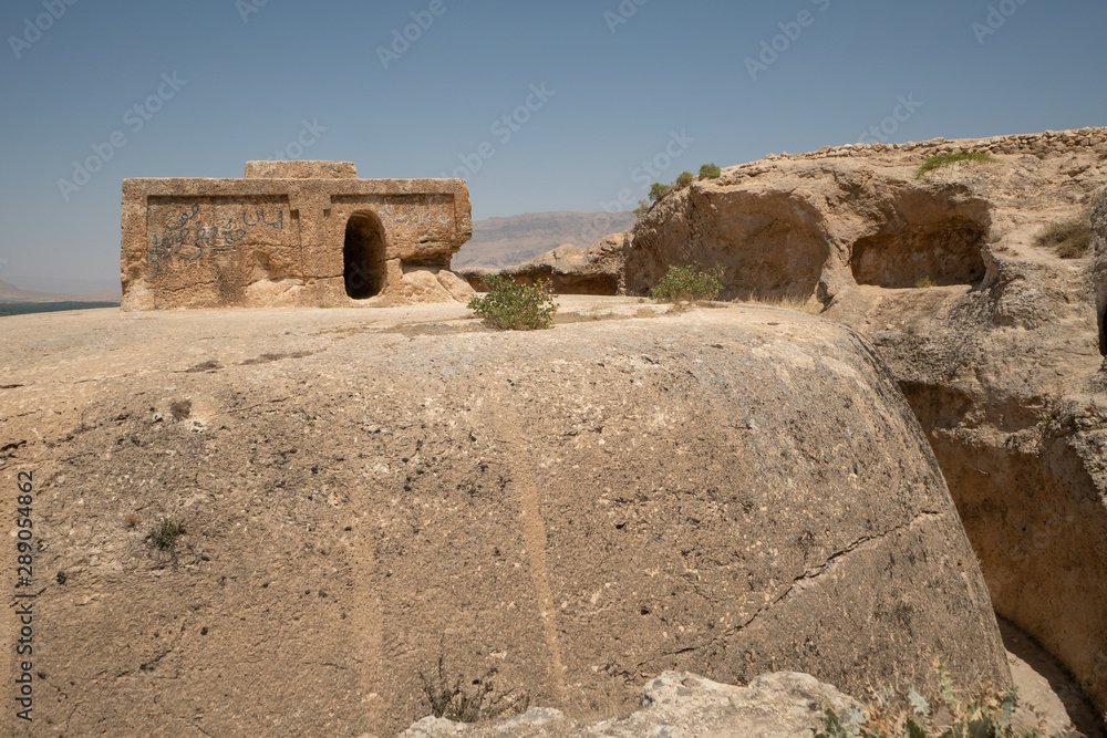 Takht-e Rostam ancient buddhist stupa-monastery in Samangan, Afghanistan in August 2019