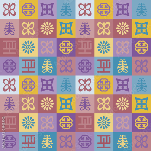 Seamless repeat pattern with symbols