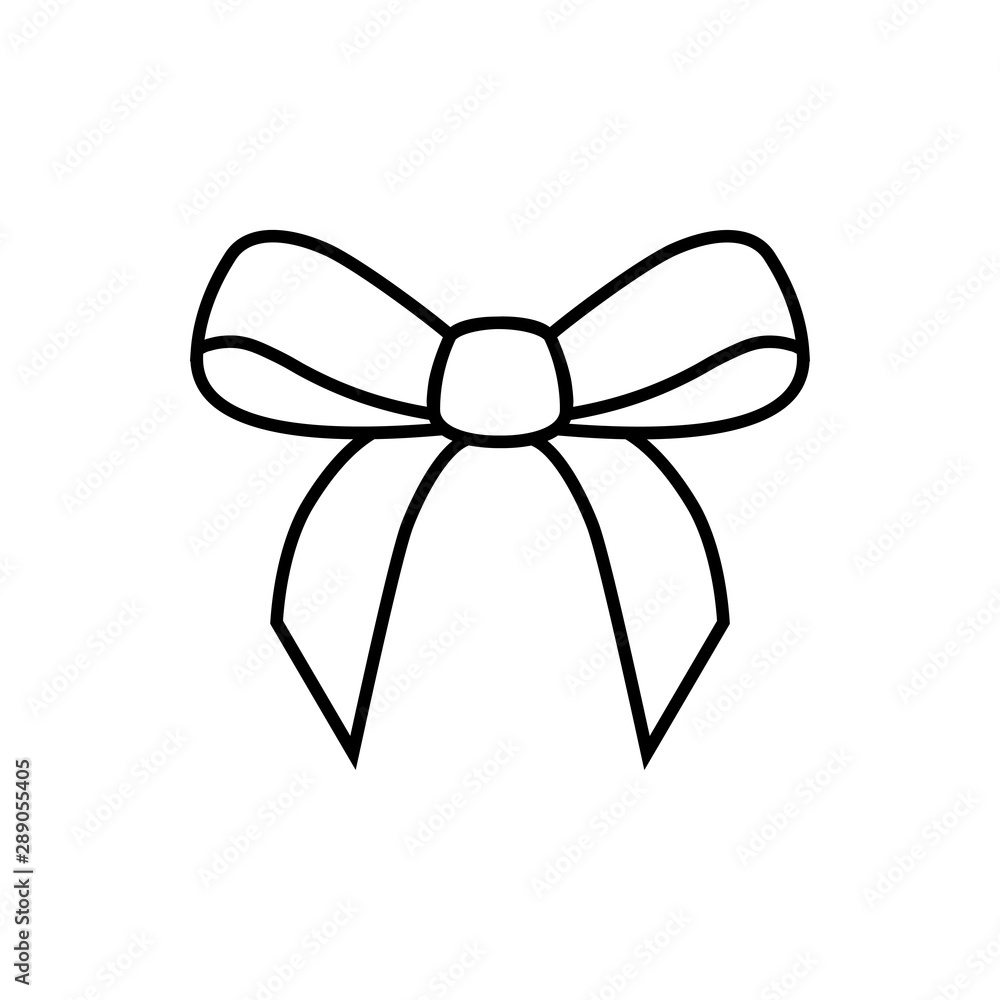 Icono plano lineal lazo en color negro Icono plano lineal lazo en color negro