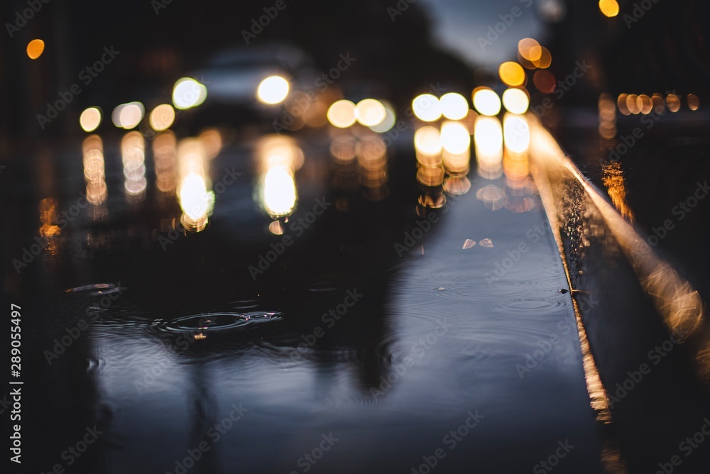 street splash on rainy day