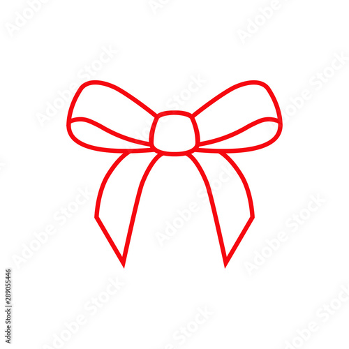 Icono plano lineal lazo en color rojo