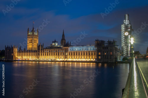 Long exposure blue hour shot of Westminster Palace London