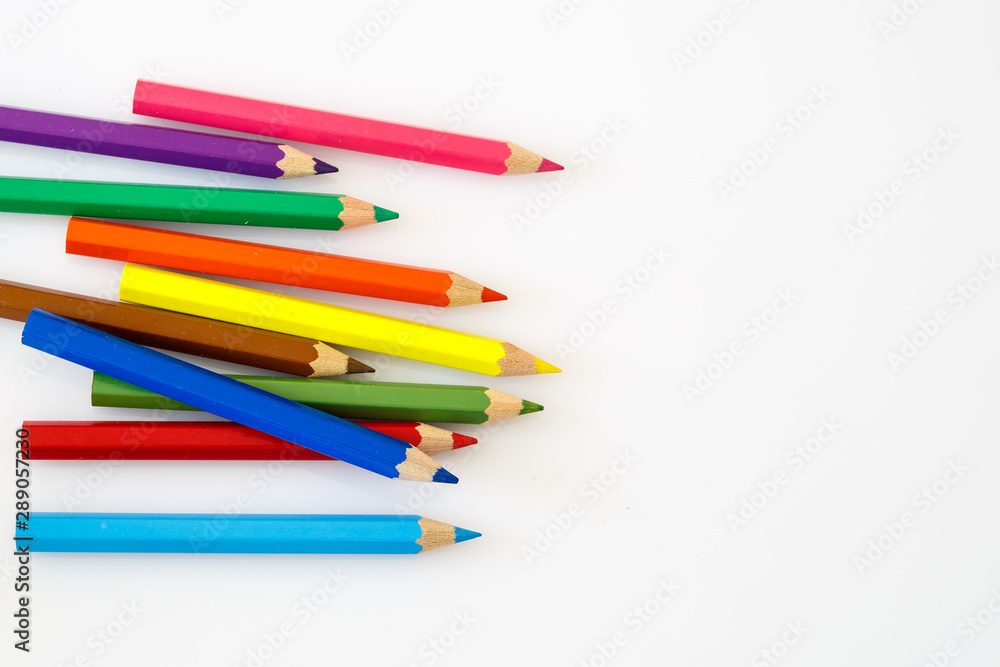 color pencils isolated on white background color pencils isolated on white background