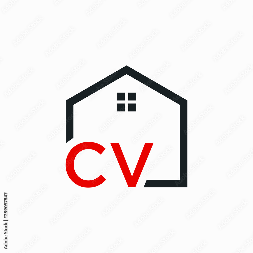 letter CV Line House Real Estate Logo. home initial C V concept. Construction logo template, Home and Real Estate icon. Housing Complex Simple Vector Logo Template. - vector letter CV Line House Real Estate Logo. home initial C V concept. Construction logo template, Home and Real Estate icon. Housing Complex Simple Vector Logo Template. - vector