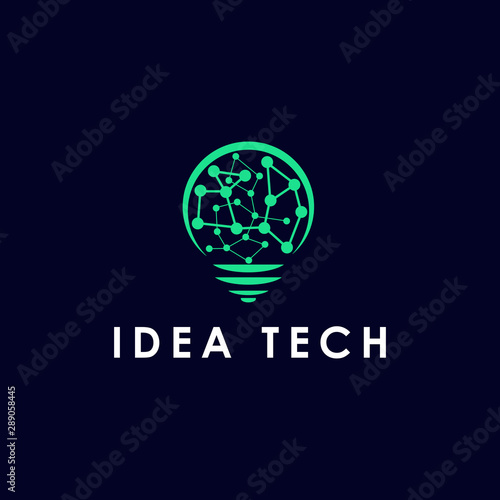 Technology Bulb Idea logo template,Tech Bulb logo designs, 