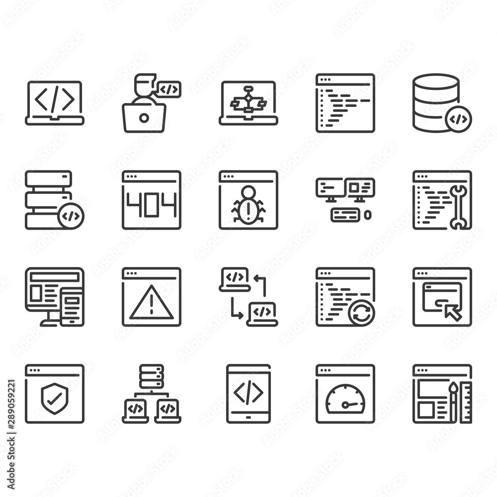 Programming icon set.Vector illustration Programming icon set.Vector illustration