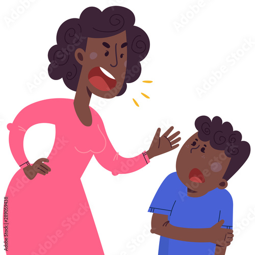 Concept violence and abuse against children. Family conflict situations. Vector