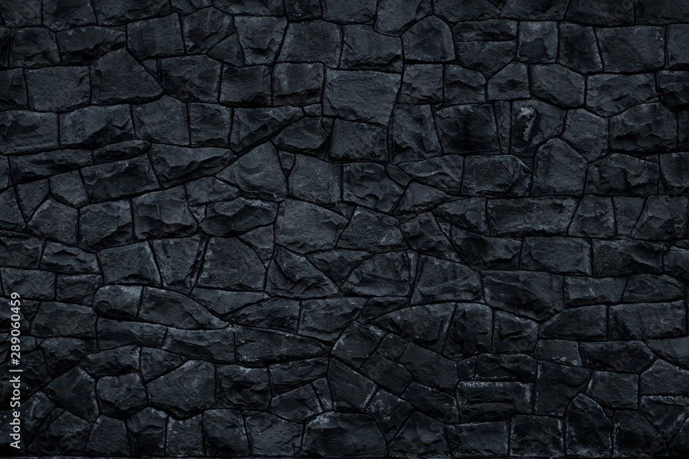 Dark Stone Background Black Rock Wall Texture Abstract Pattern