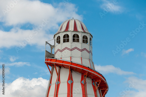 Clacton on sea's colourful helter skelter slide