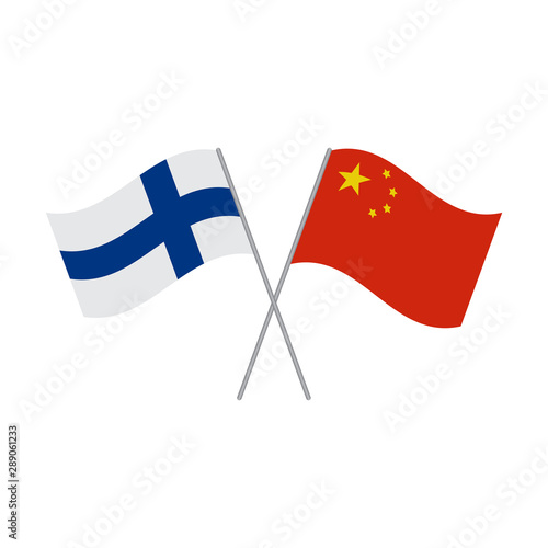 Free Download Finnish and Chinese flags vector isolated on white background - GFXLoad