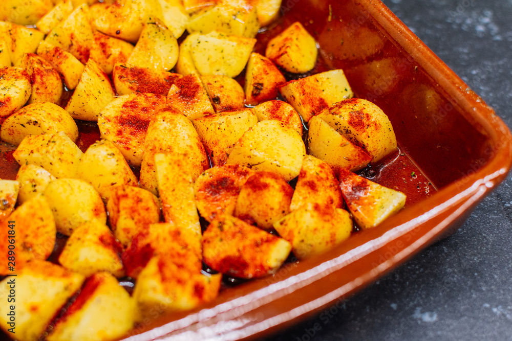 Potatoes baked in a baking dish Potatoes baked in a baking dish