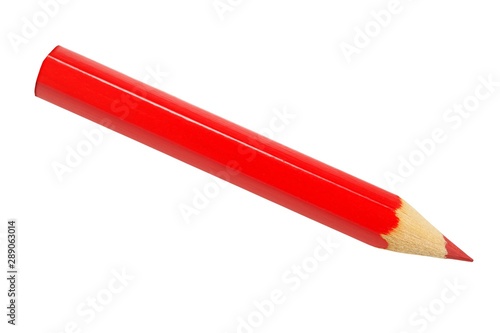 Red pencil on white