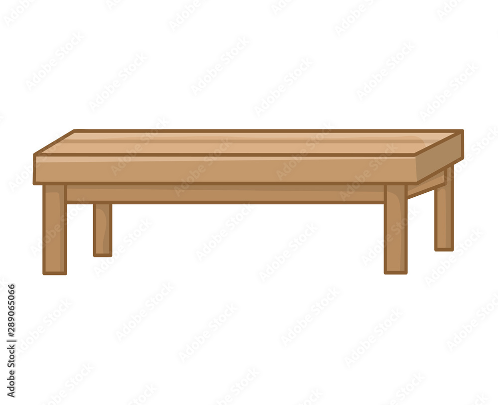 Wooden table isolated illustration on white background Wooden table isolated illustration on white background
