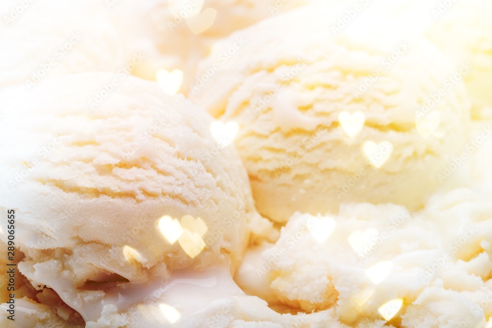 Ice cream vanilla dessert scoops delicious close-up isolated Ice cream vanilla dessert scoops delicious close-up isolated