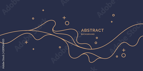 Poster with dynamic waves. Vector illustration in minimal style. Abstract background.