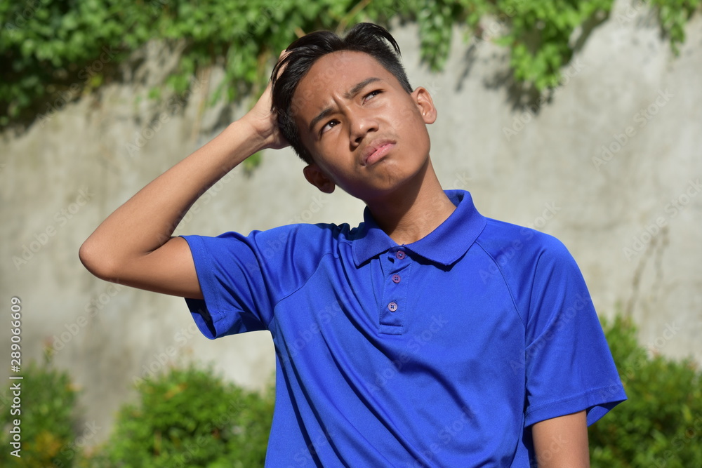 An Asian Teenager Boy And Confusion An Asian Teenager Boy And Confusion