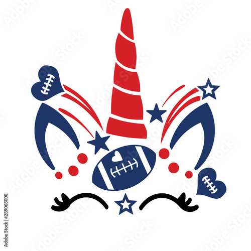 American Football Unicorn Face 