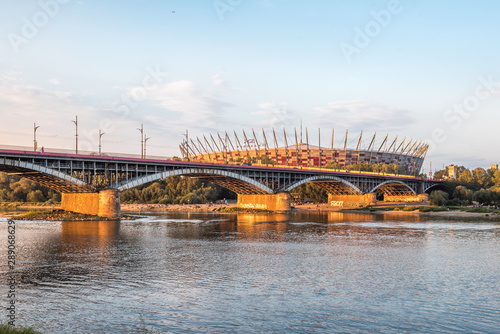 Most Poniatowskiego o zachodzie słońca © Marcin Mularczyk