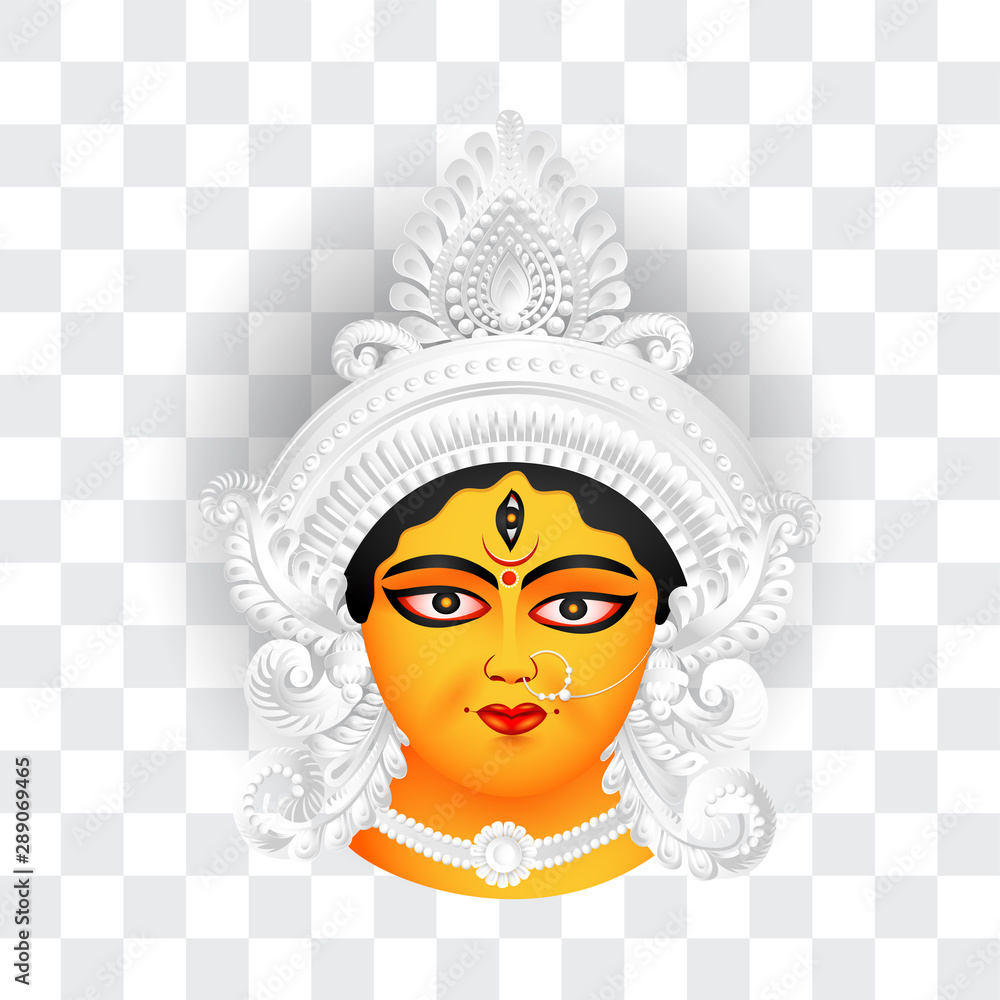 Beautiful maa durga face illustration for indian festival shubh ...